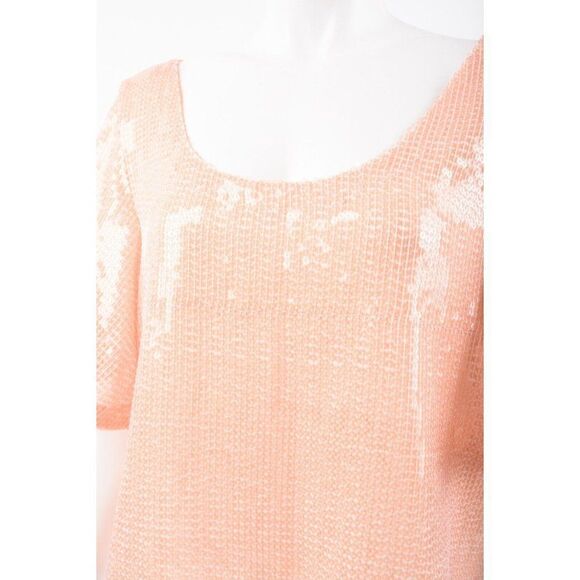 Free People Womens Sequin Top Shirt Blouse Size S Peach Night Fever sparkle NWT - Picture 4 of 6